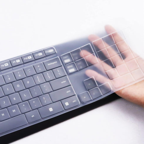 MUBUY-GOL Keyboard Cover Design for Logitech MK235 K375 K375S, Waterproof & Dustproof Silicone Skin, Clear...